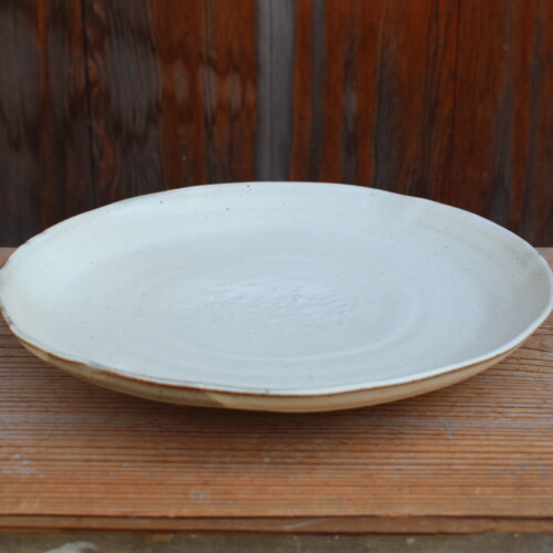 粉引面取石目大皿Ｍ